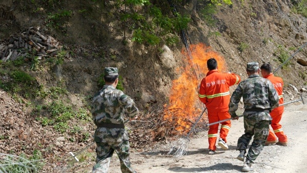 東安鎮通過“141”調度開展森林防火應急演練。東安鎮供圖