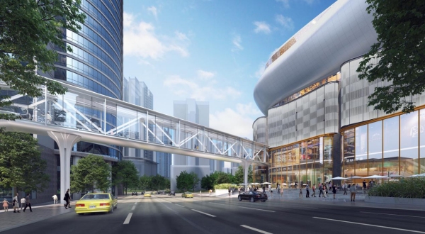 觀音橋“空中連廊”設計效果圖。重慶設計集團有限公司市政設計研究院供圖