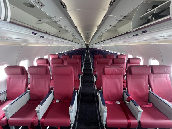 西部航空A319neo新飛機客艙。西部航空供圖