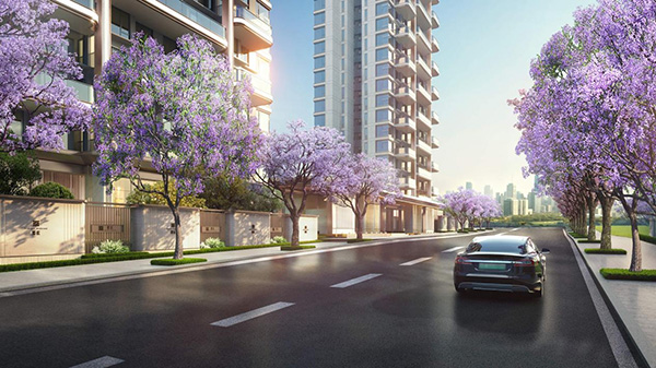 熙宸外街區意境圖。重慶華僑城供圖