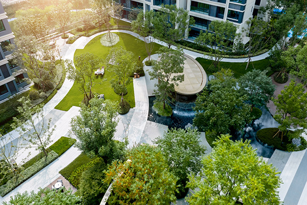 中建·光嶼一期園林交付實景。中建·光嶼供圖