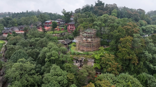 萬歲樓保護修繕工程正式啟動。大足區委宣傳部供圖